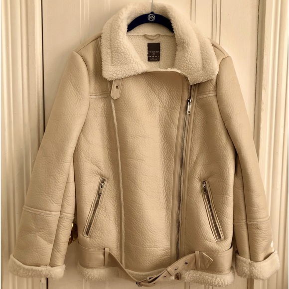 Primark Faux Leather Sherling Jacket/Coat Size Small - Picture 1 of 16